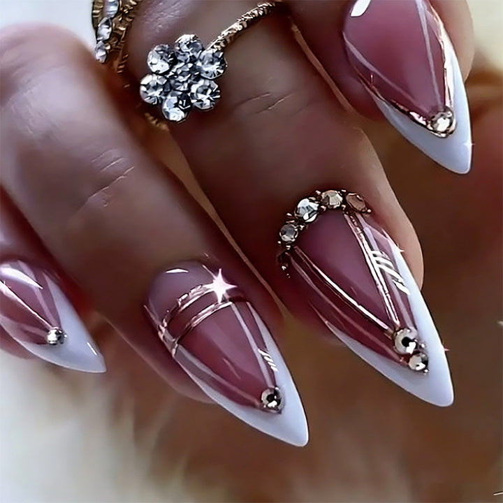 Artistic Nail Tips with Glitter Accents Kalsten