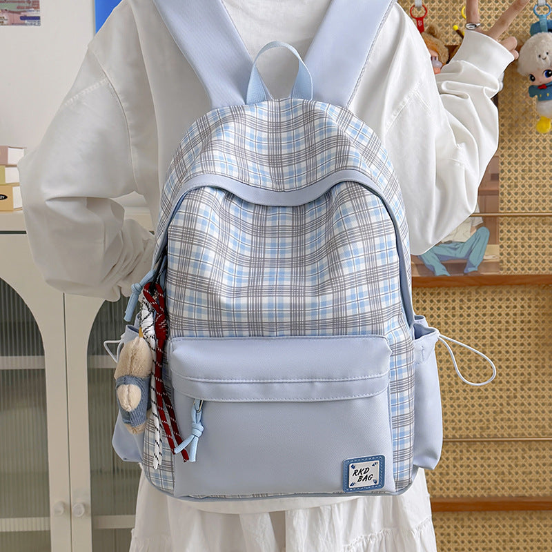 Checked Patterned Backpack Kalsten
