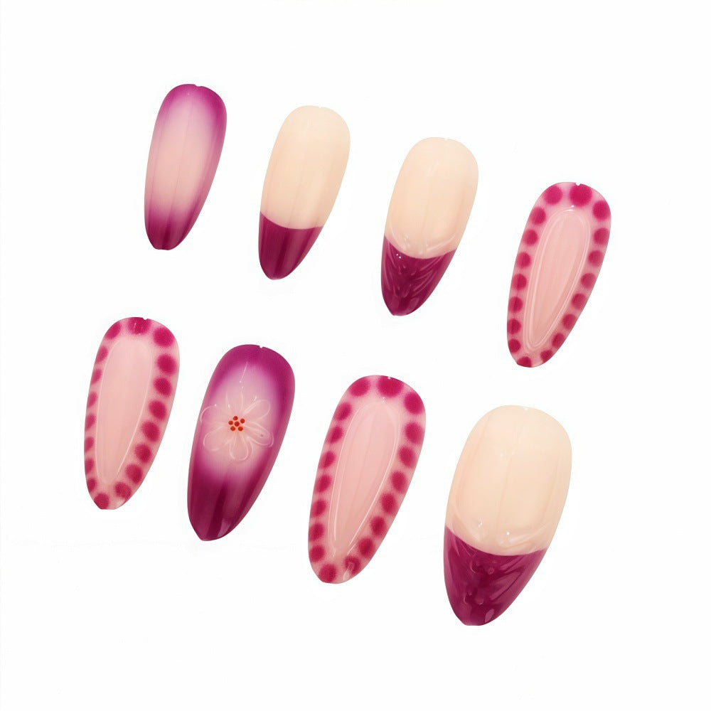 Elegant Artificial Nails with Floral Patterns Kalsten