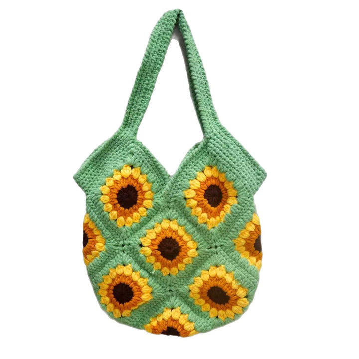 Handmade macrame shoulder bag with floral pattern Kalsten