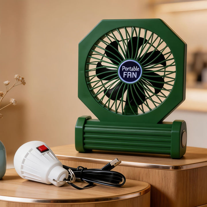 Ladies portable table fan with flexible tilt mechanism and USB connection Kalsten