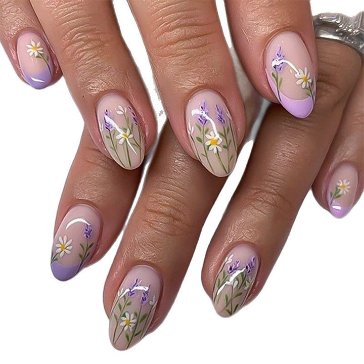 Floral Articulated Acrylic Nail Extensions Kalsten