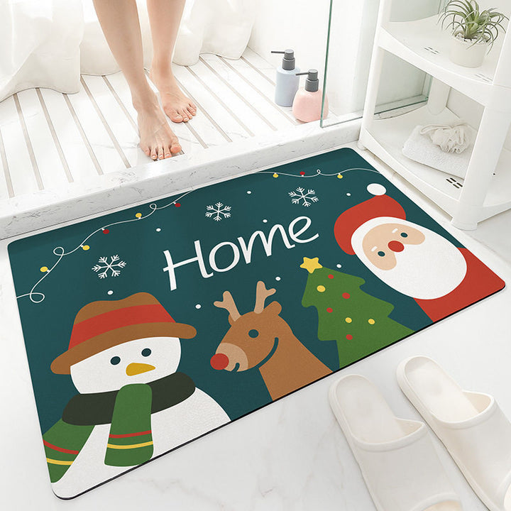 Cute Holiday-Themed Bath Mat for Bathroom Decor