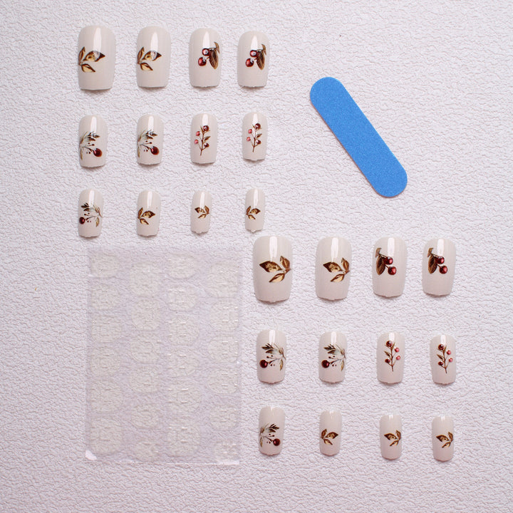 Elegant Holiday-Themed Press-On Nails Kalsten
