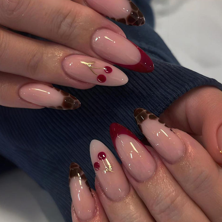 Artificial nail set with elegant ombré designs and glamorous accents Kalsten