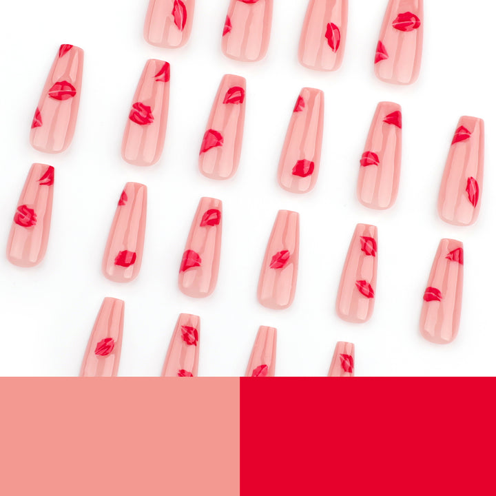 Artful Nail Extensions with Lip Design Kalsten