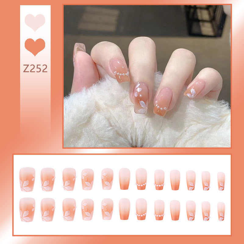 Elegant Floral Press-On Nail Tips