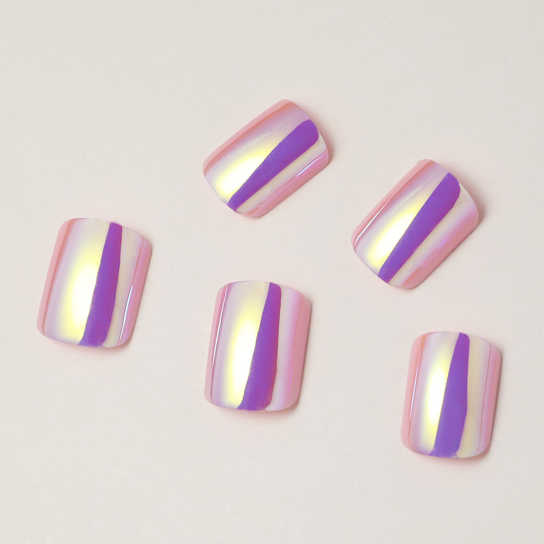 Elegant Iridescent Press-On Nail Tips Kalsten