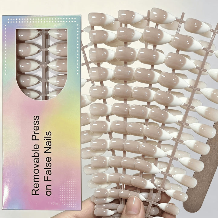 Elegant Gradient French Tip Press-On Nails Kalsten