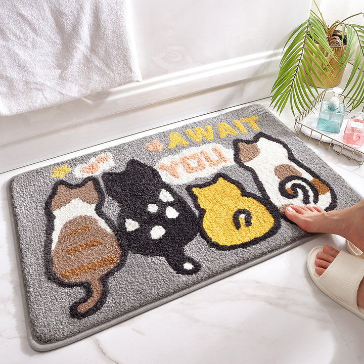 Plush Bunny-Themed Bath Mat Kalsten
