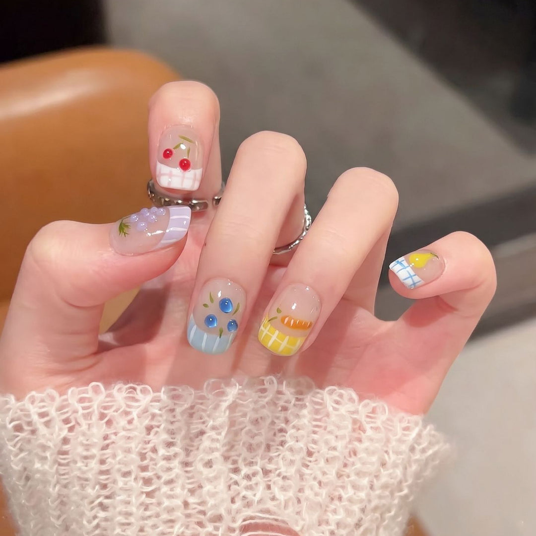 Artistic Fruit-Inspired Press-On Nail Set Kalsten