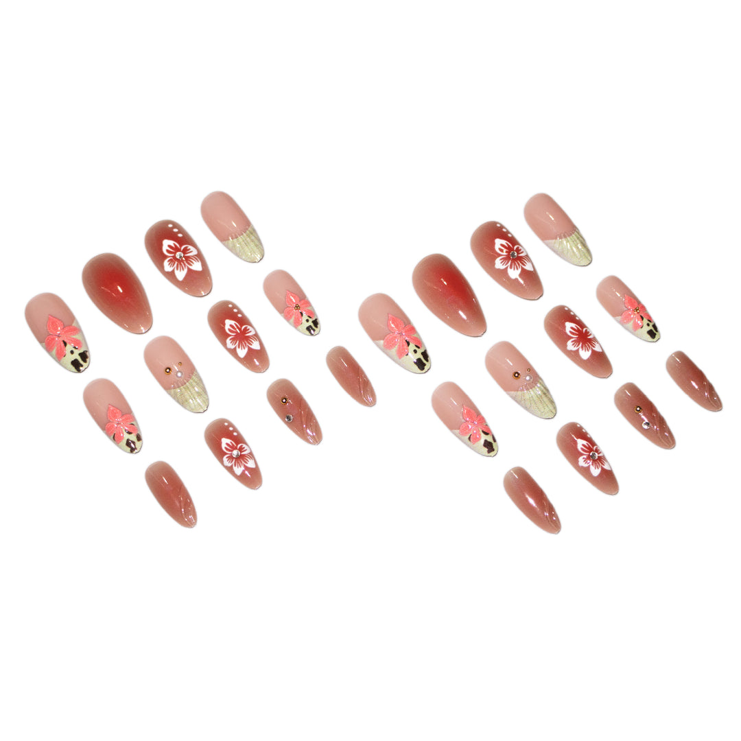 Artistic Floral Acrylic Nail Art Set
