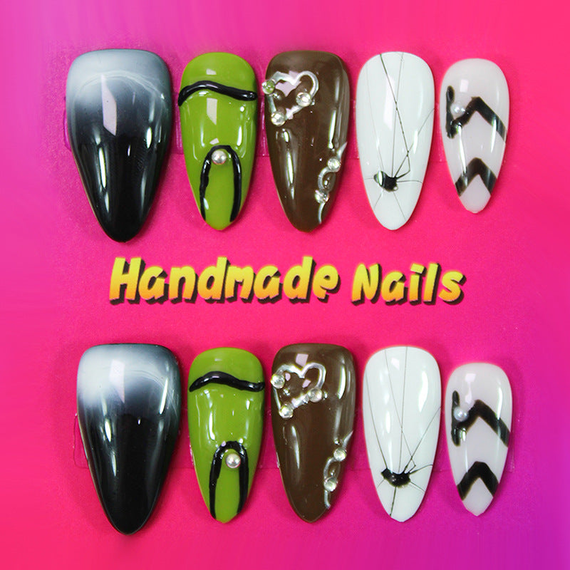 Artificial Nails Set with handcrafted, creative design elements Kalsten