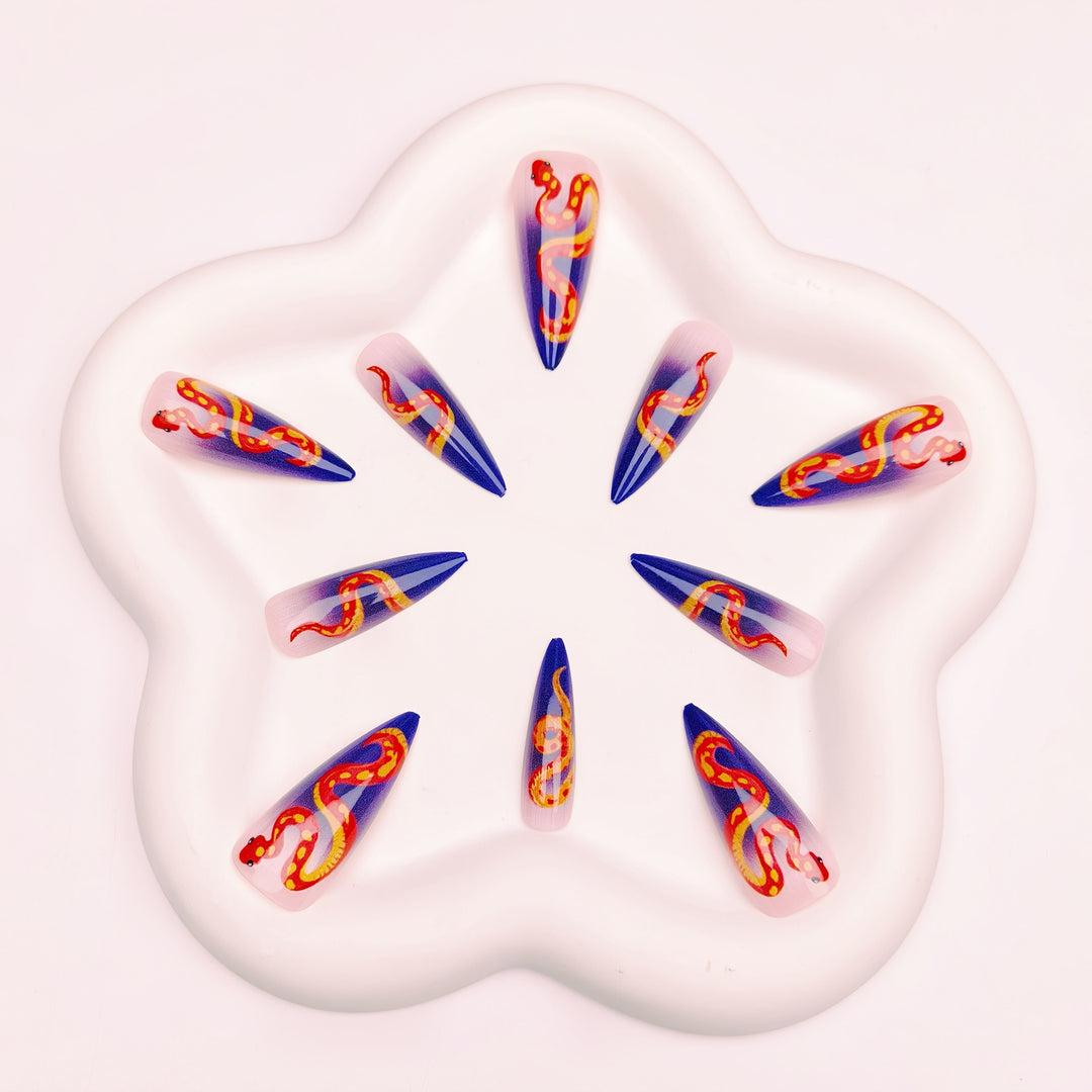 Artistic Snake Nail Design