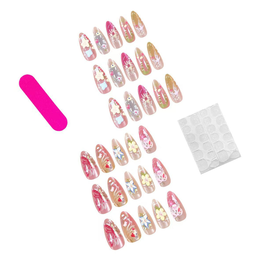 Artistic and decorated stiletto artificial nails Kalsten