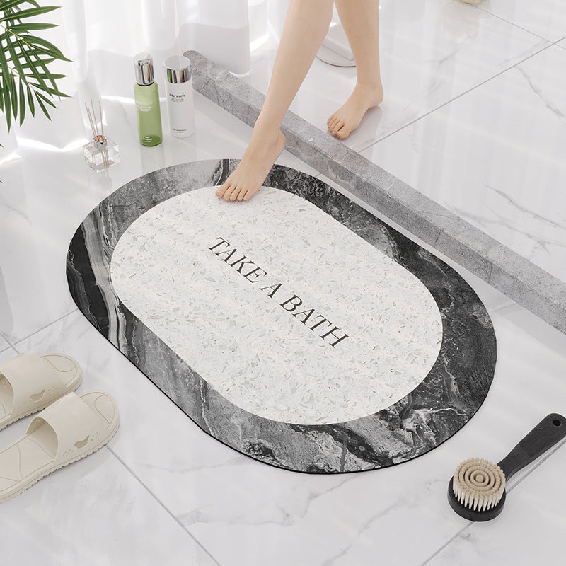 Elegant Marble Design Bathroom Mat Kalsten