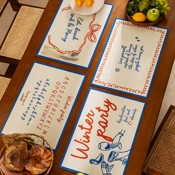 Children's Learning Placemat with Alphabet Print and Wipeable Surface Kalsten