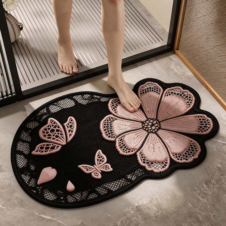 Floral Design Decorative Bath Mat