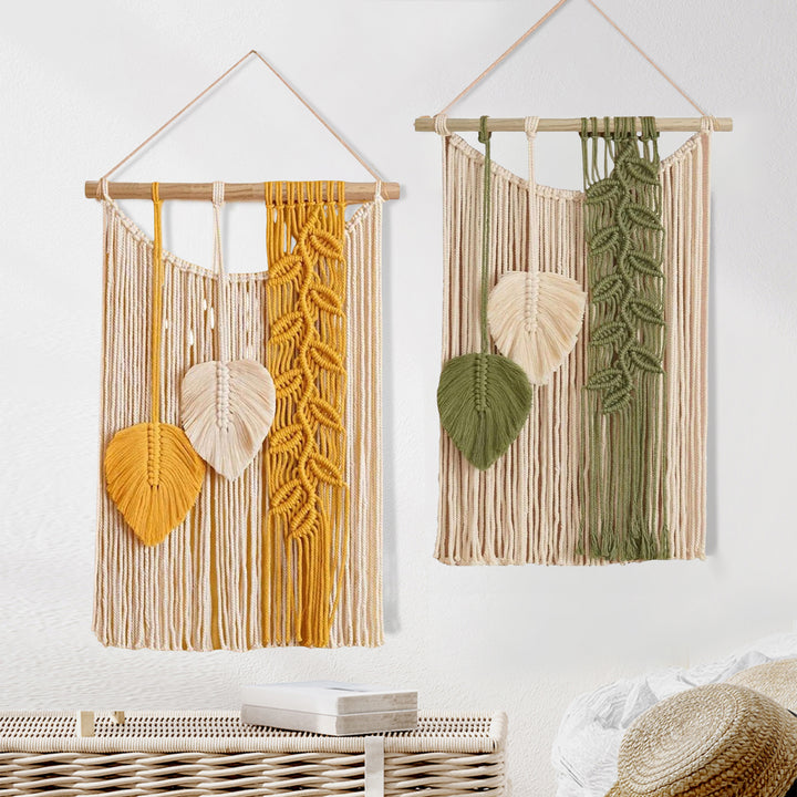 Macramé Leaf Wall Art