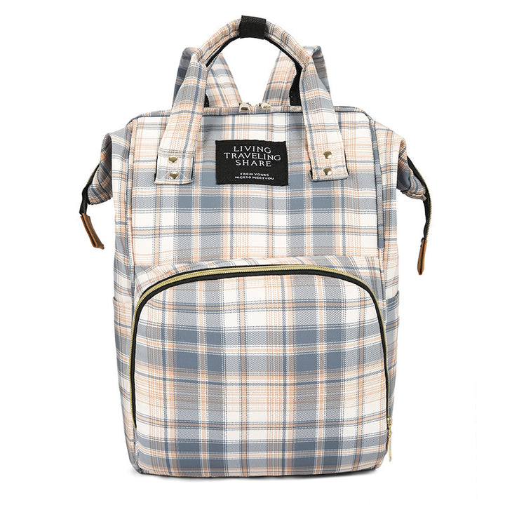 Checkered Pattern Travel Backpack Kalsten