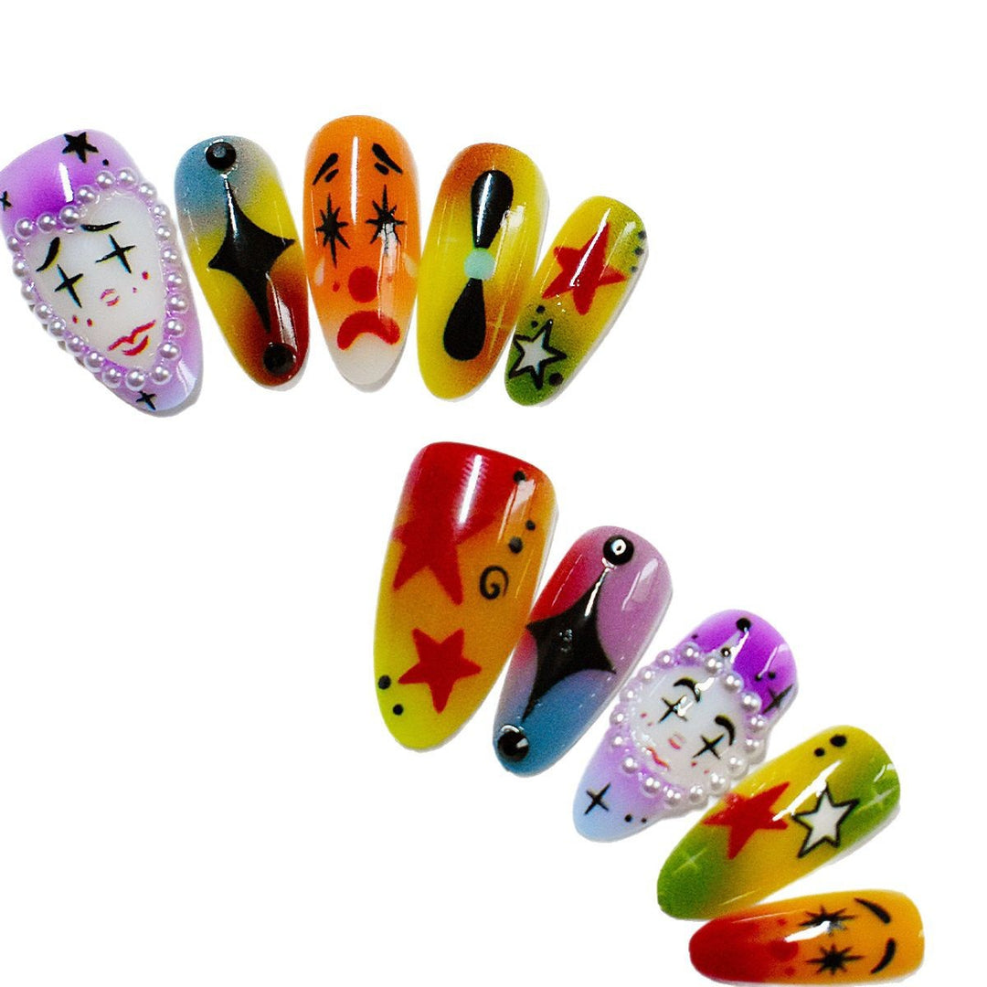Artistic Kiss-Themed Press-On Nail Art Kalsten
