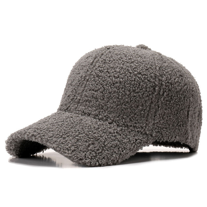 Sherpa Teddy Faux-Shearling Baseball Cap with Curved Brim and Adjustable Back Strap Kalsten