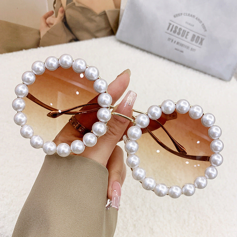 Women elegant oversized sunglasses with stylish transparent frame Kalsten