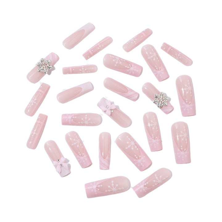 Creative Nail Art Set with Delicate Flower and Glitter Accents Kalsten