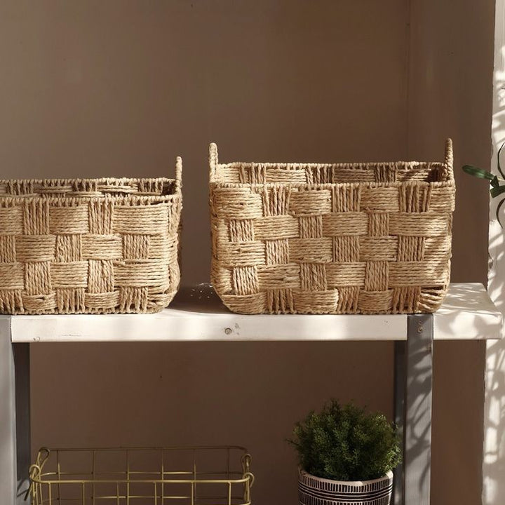 Handcrafted Natural Fiber Storage Basket  1788889841