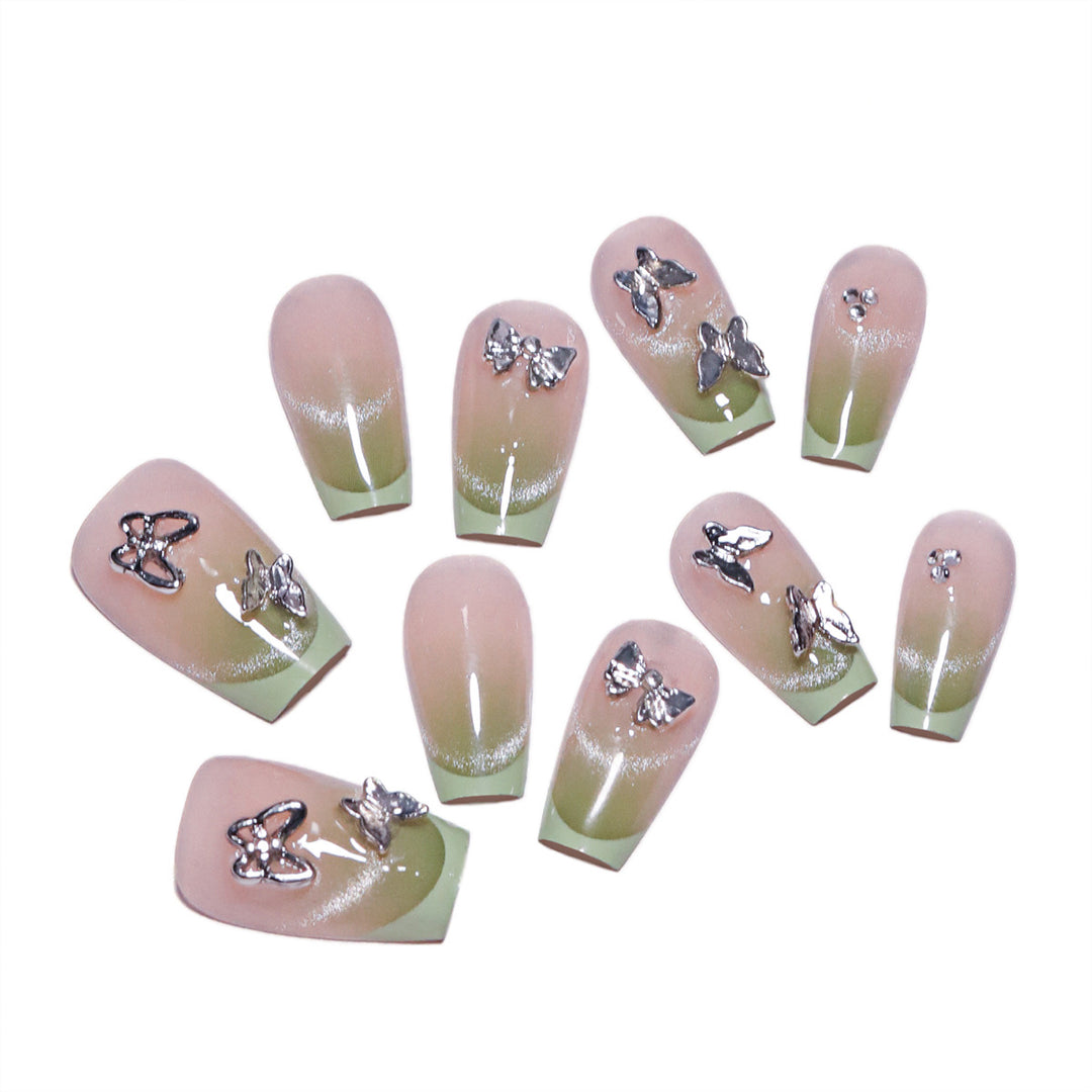 Elegant Artificial Nails with Butterfly Design Kalsten