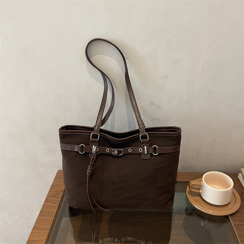 Elegant Suede Handheld Tote Bag