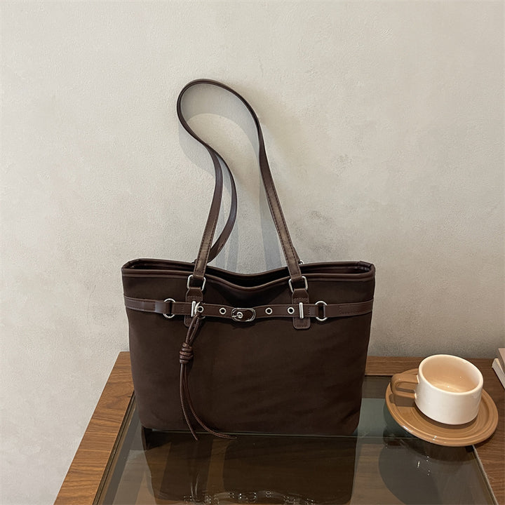 Elegant Suede Handheld Tote Bag