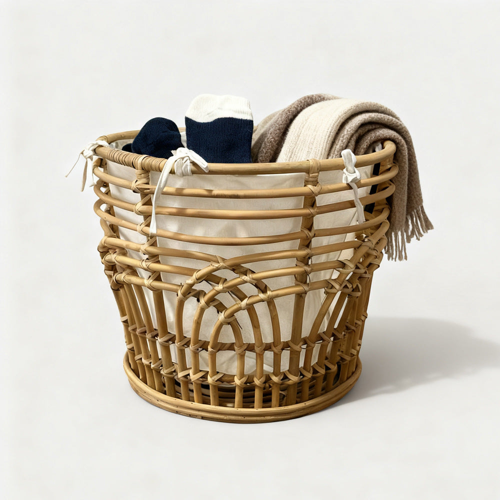 Handcrafted storage basket with fabric insert Kalsten