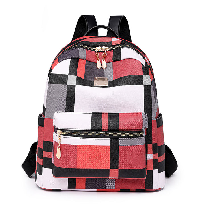 Stylish Plaid Patterned Backpack