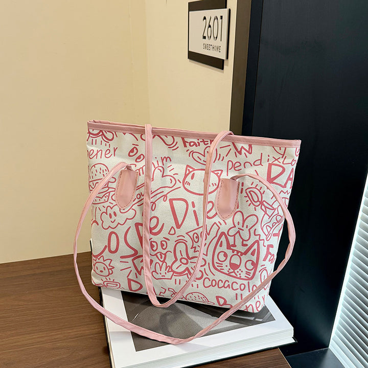 WoArtistic Graphic Print Shoulder Tote Bag Kalsten