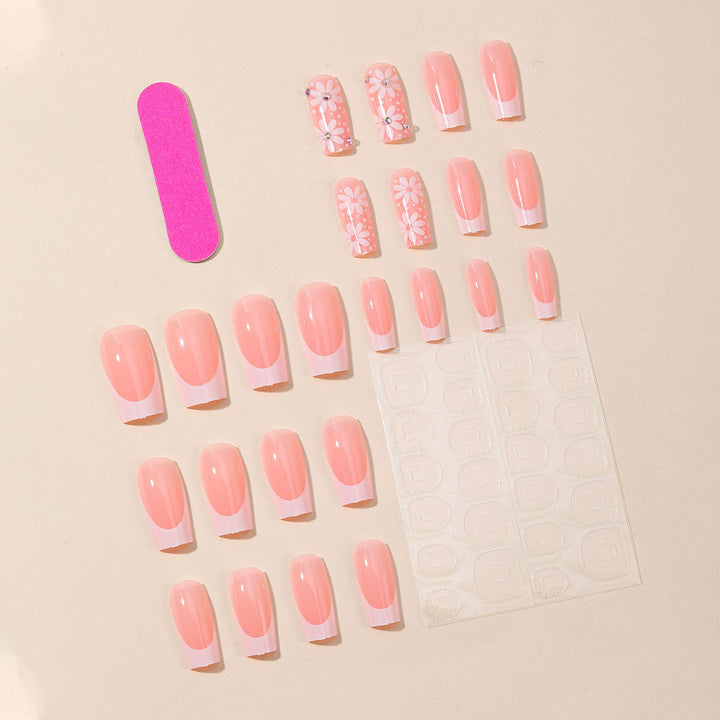 Elegant Floral Accent Nail Art Extensions Kalsten