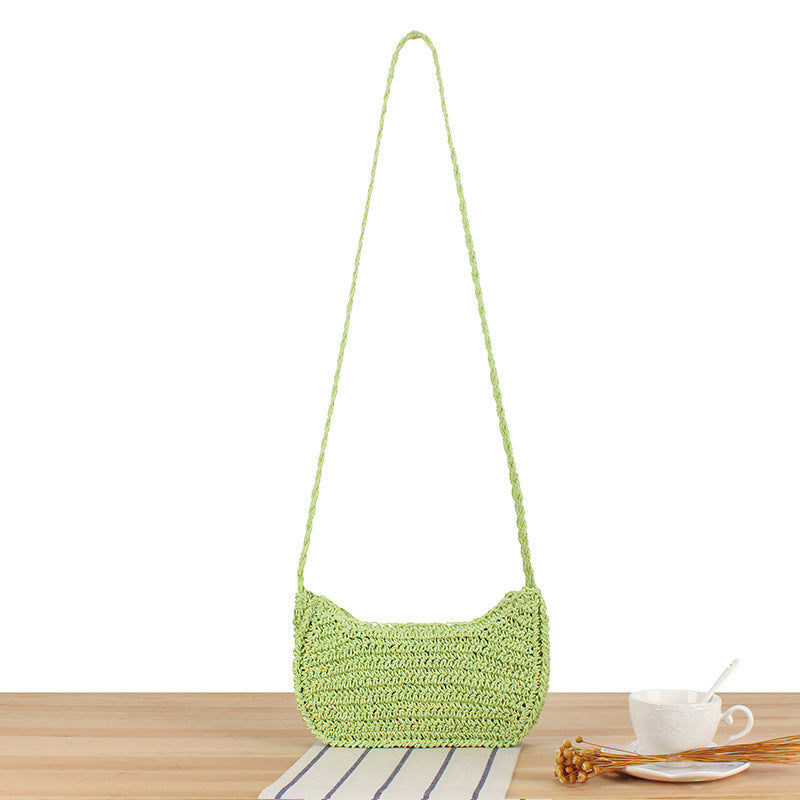Shoulder bag made of natural woven material with stylish design Kalsten