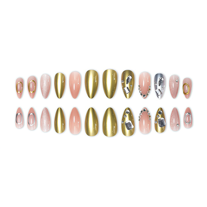 Elegant Rhinestone-Embellished Nail Art Extensions Kalsten