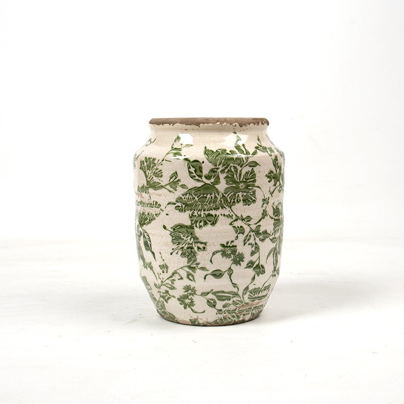 Floral ceramic flower pot with artistic pattern Kalsten