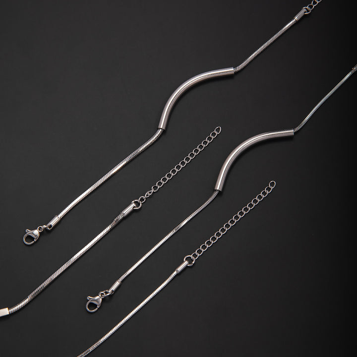 Elegant Minimalist Silver Chain Bracelet Kalsten
