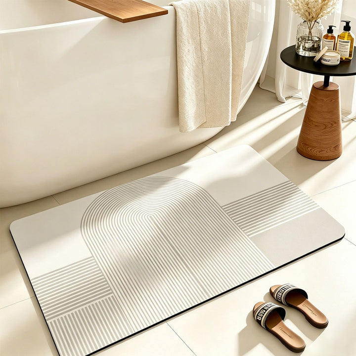Geometric Pattern Textured Bath Mat Kalsten