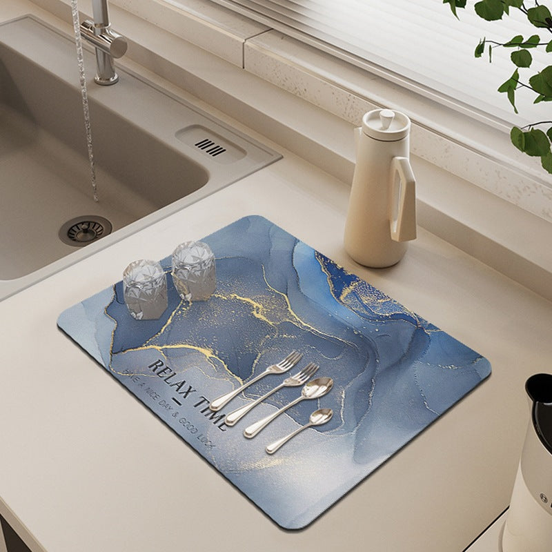 Premium Marble Print Kitchen Mat Kalsten