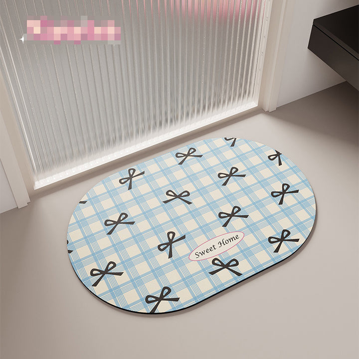 Cozy Plaid Decorative Floor Mat