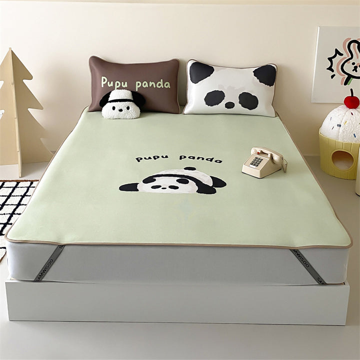 Child mattress topper with cute elephant print and non-slip bottom