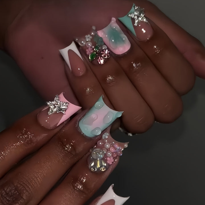 Decorative Artistic Press-On Nail Set Kalsten