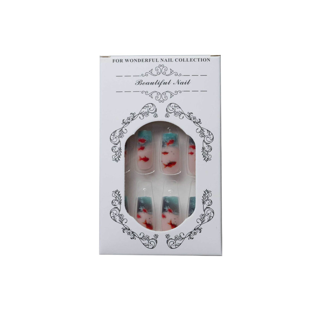 Artistic Aquatic Press-On Nail Set