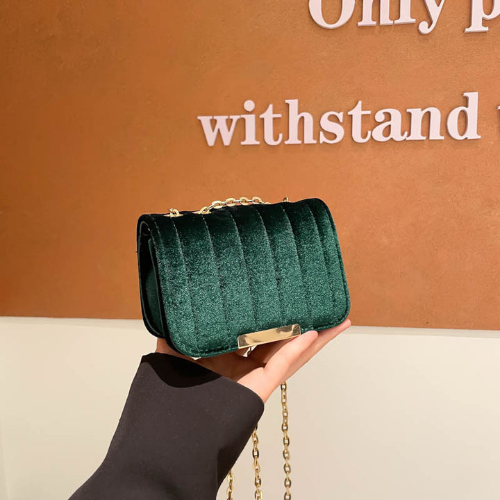 Elegant Quilted Velvet Crossbody Bag Kalsten