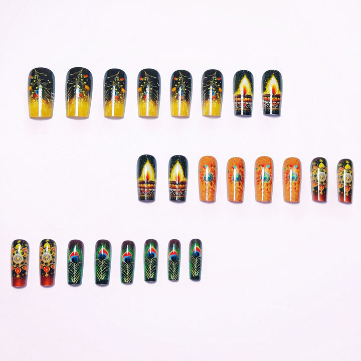 Artificial nails in elegant pattern with glitter effects Kalsten