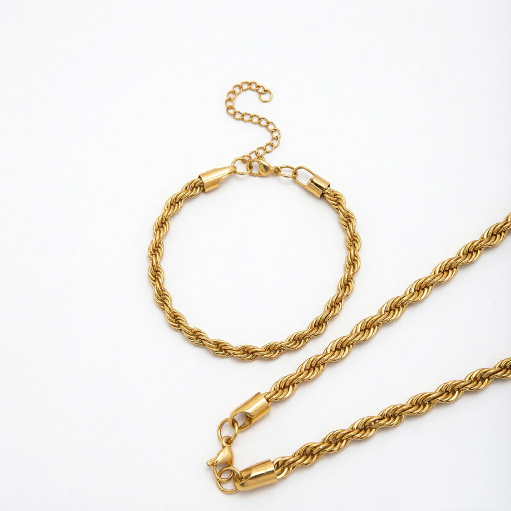 Stylish Braided Chain Jewelry Set Kalsten