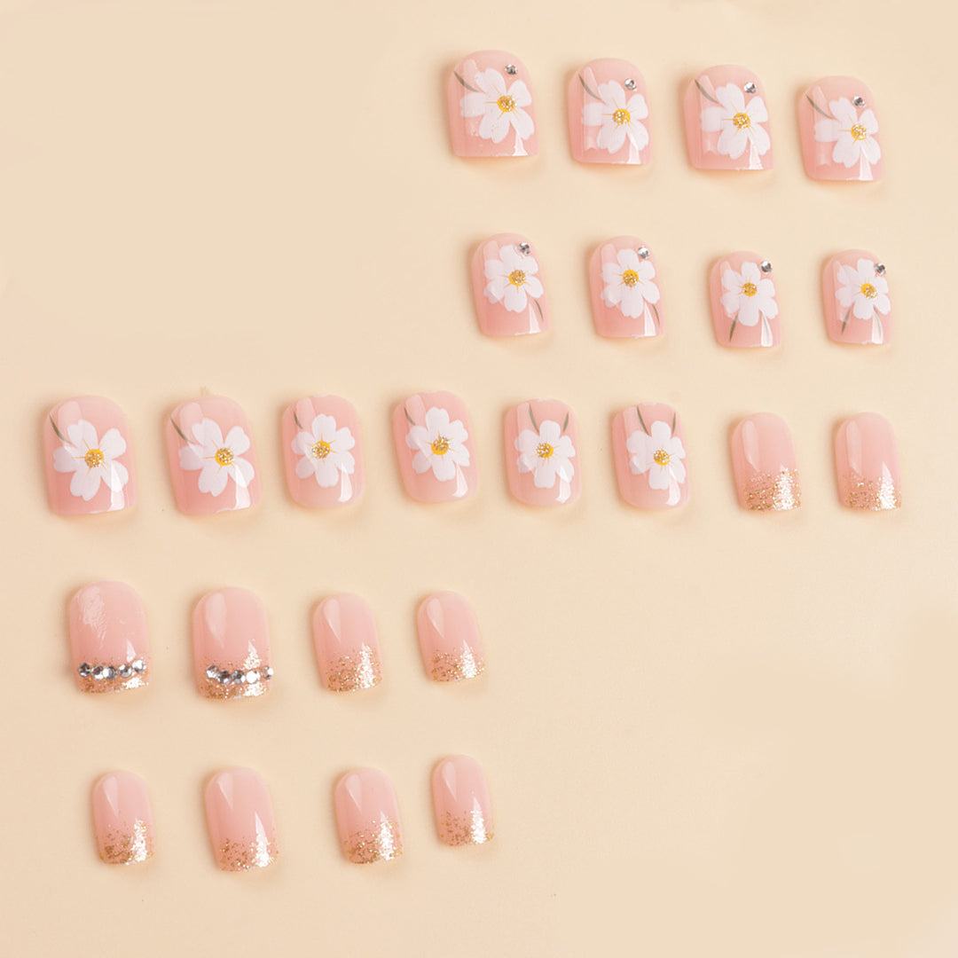 Floral Design Press-On Nail Art Tips Kalsten